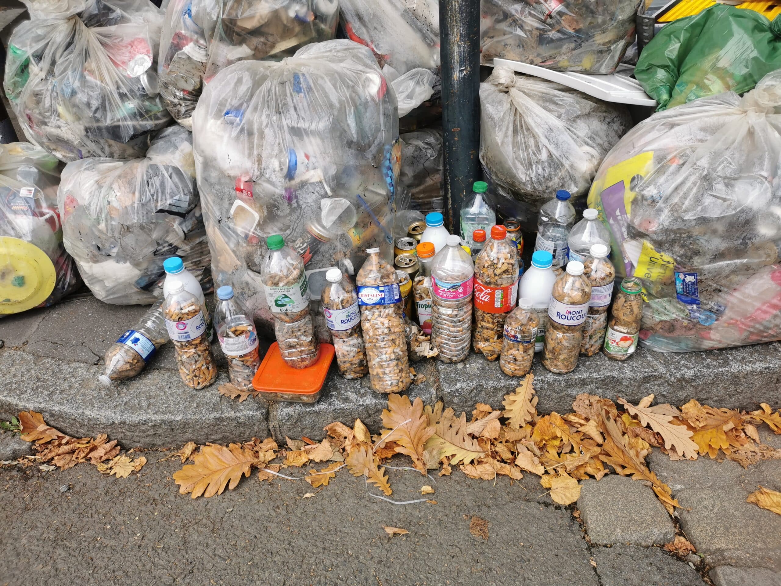 collecte de mégots dans la rue